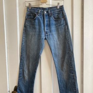 Levi’s Redone 501 26 medium rise medium wash vintage long straight jeans